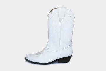 LUCKY high top vegan western boots | WHITE Veg Leather