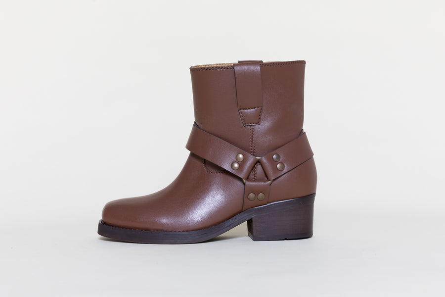 CHUCK Brown Ankle. motorcycle boots| warehouse sale