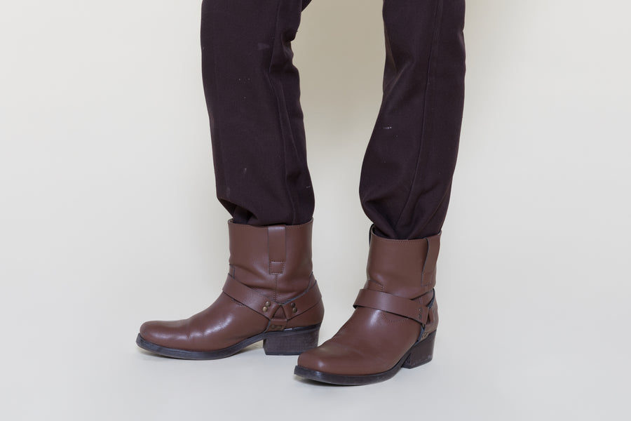 CHUCK Brown Ankle. motorcycle boots| warehouse sale