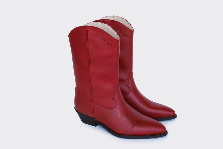 DAKOTA High Top Vegan western boots | RED