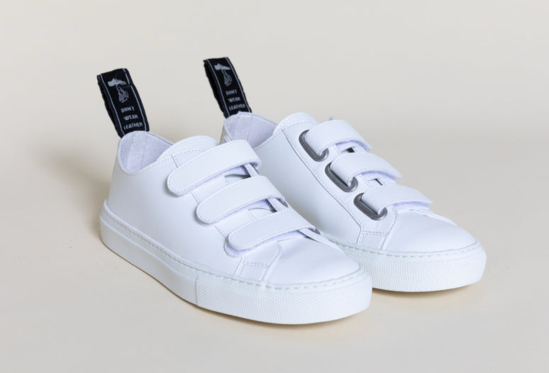 KEITH vegan velcro low top sneakers | WHITE