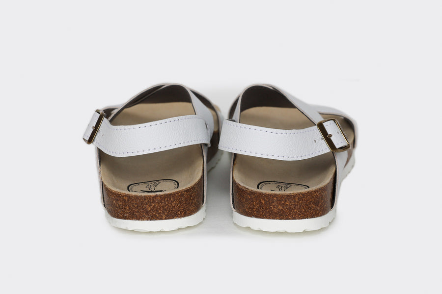 MIMI vegan cross strap sandals | WHITE APPLESKIN™ 🍏